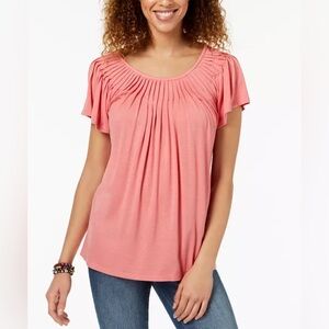 -426 NWT Style & Co Pleated-Neck Top - Size: 3X